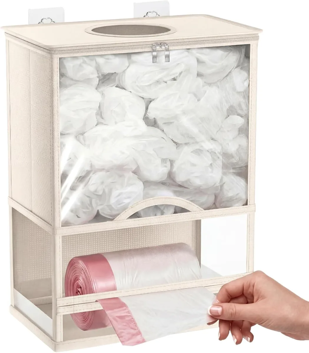 Ofiray-home Ofiray-home Plastic Bag Organizer Beige 14.6" x 7.7" x 19.3 — product photo