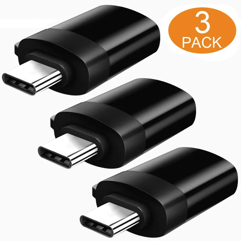 LUOM LUOM USB-C to USB-C OTG adapter 3-pack black — product photo
