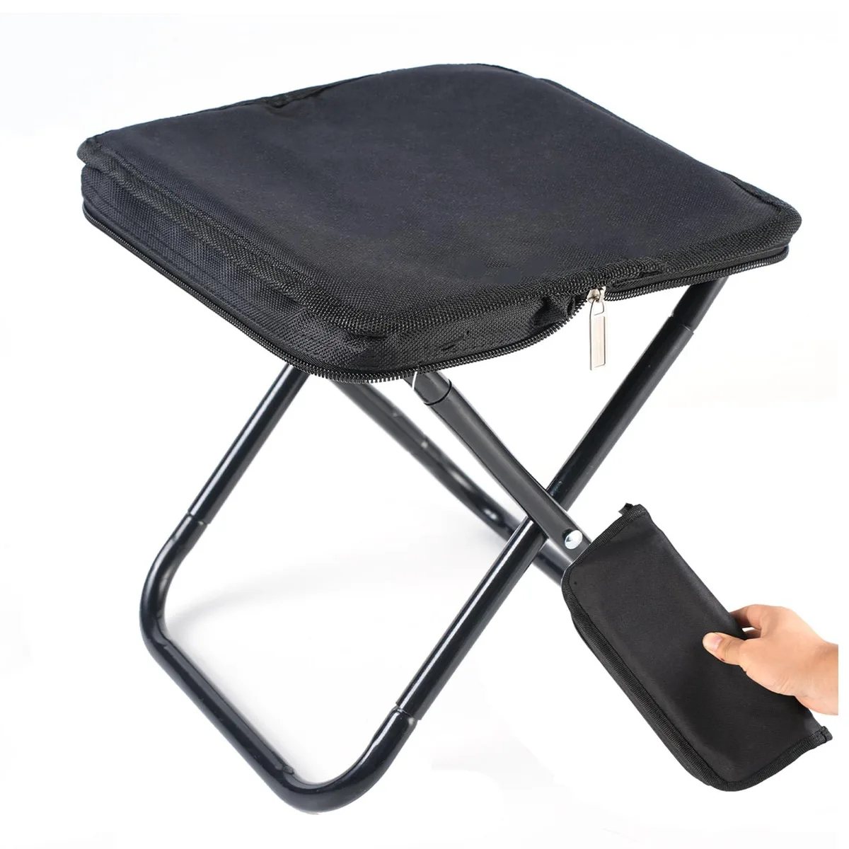  usouioo Camping Stool 12 Inch 220lbs Black — product photo