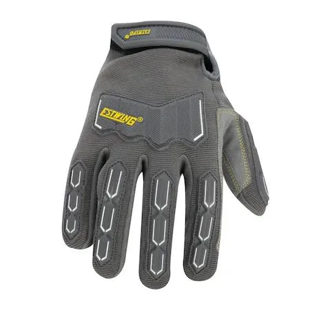 Estwing synthetic leather palm work glove with knuckle padding and hook-and-loop wrist