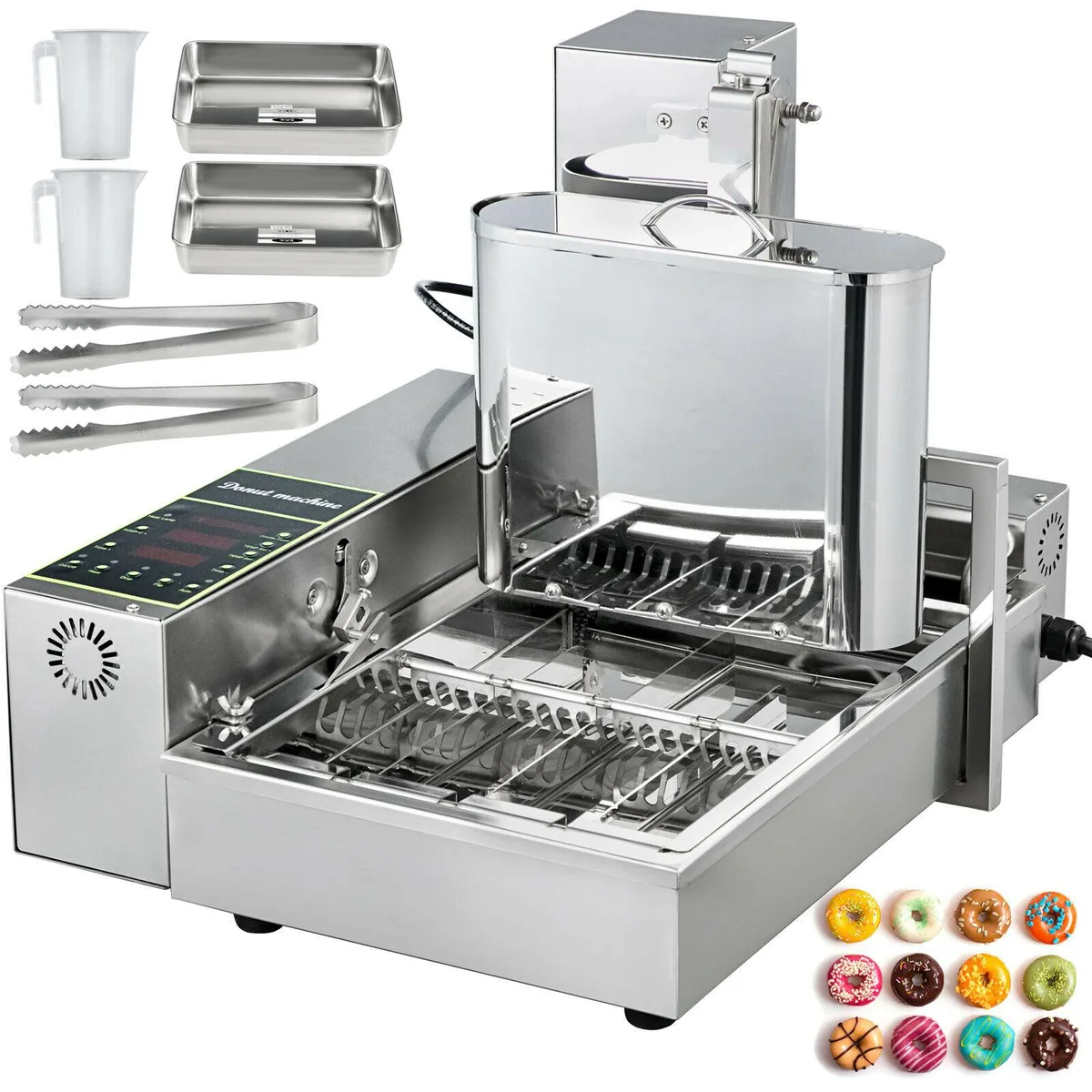 VEVOR VEVOR Automatic Donut Maker 4 Molds 1800 pcs/h 5.5 L Hopper 10.8 L Oil Tank 304 Stainless Steel — product photo