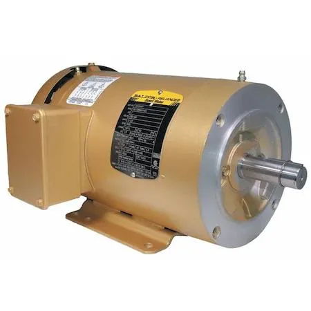 Baldor-Reliance 2 HP three-phase motor, steel frame, grey finish, C-face mount, TEFC enclosure