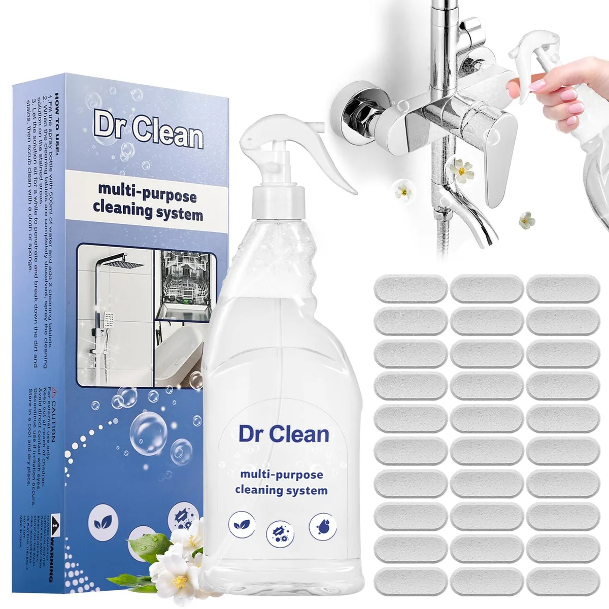 Dr Clean Concentrated Cleaning Tablets 30PCS Spray Refill — product photo