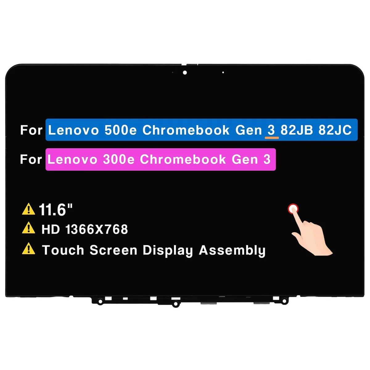 ARCTIC ARCTIC 11.6" Screen Replacement for Lenovo 500E 300E Chromebook Gen 3 2 in 1 accessory — product photo