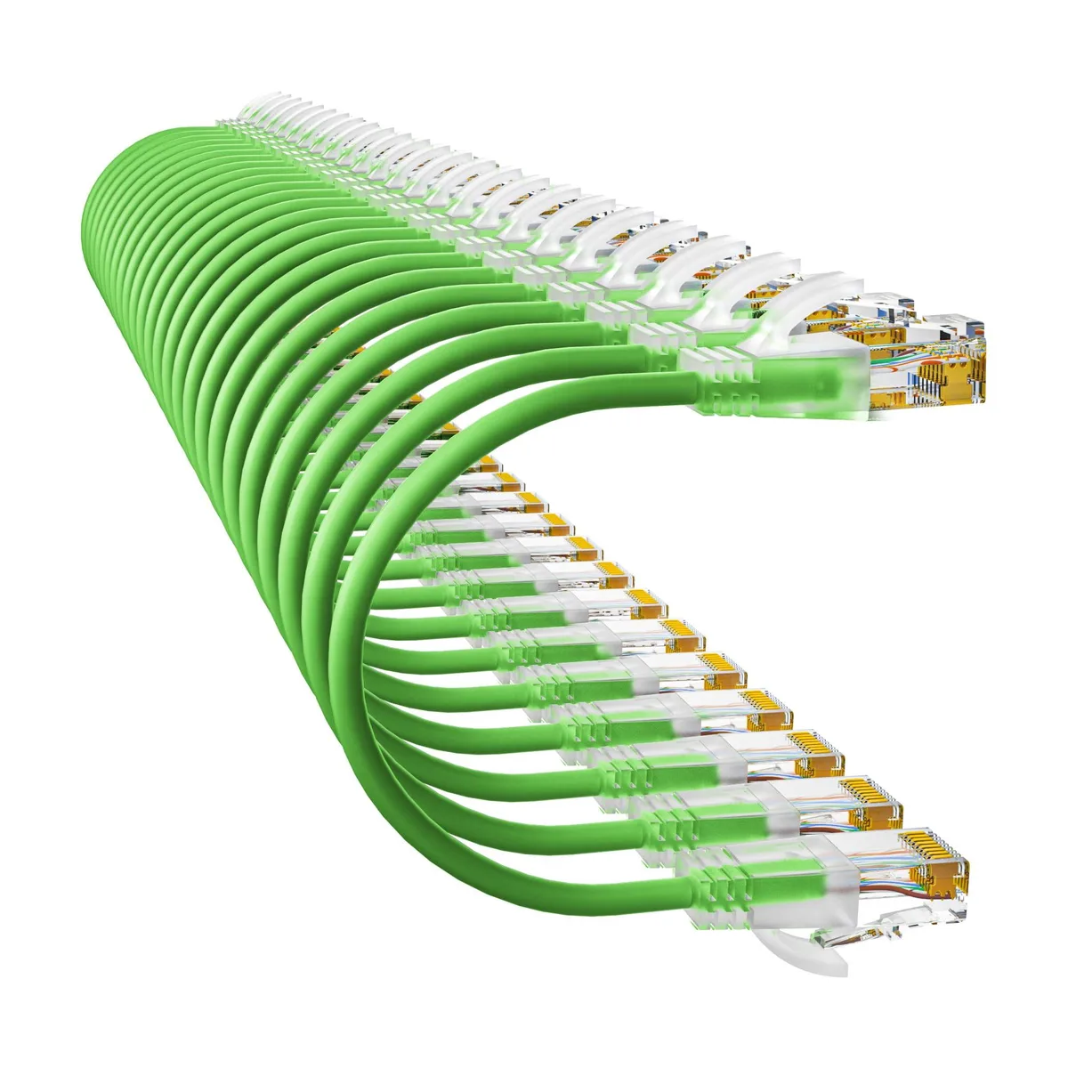 10Gsupxsel 6autpgn24 Cat6a 1ft 24-pack Slim Green network ethernet cable — product photo
