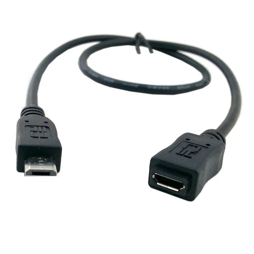 TeKit TeKit Micro USB 2.0 Male to Female Extension Cable 50cm 1.6ft Black — product photo