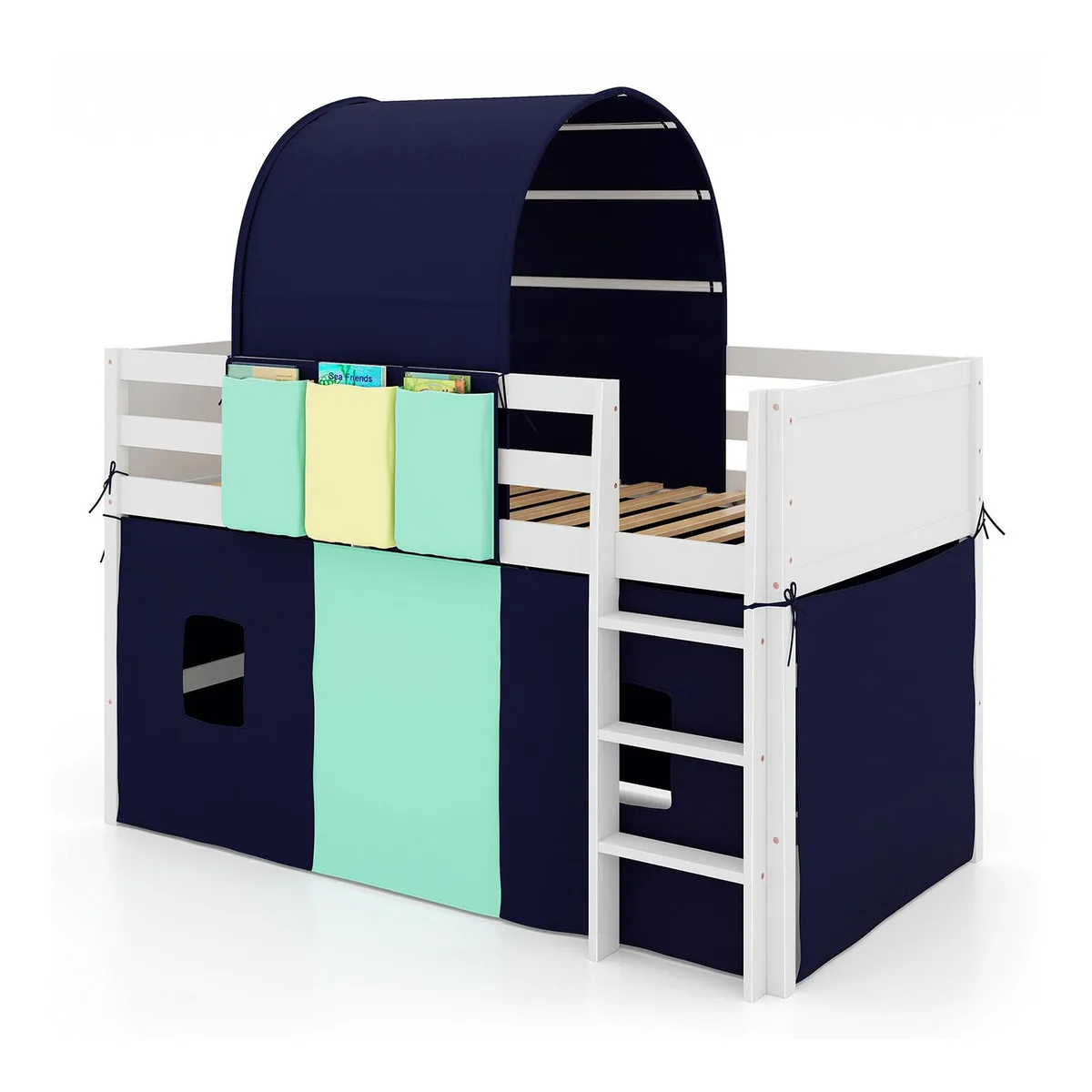 SlickBlue SlickBlue Twin Loft Bed Playhouse Navy 79" x 42" x 76.5 — product photo