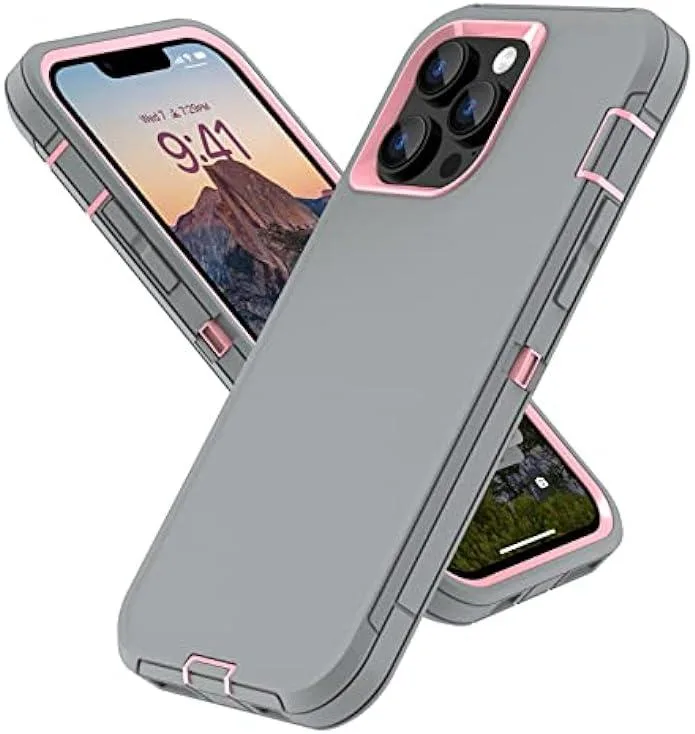 KINGARD KINGARD Heavy Duty Case iPhone 12/13 Pro Max 6.7 Inch Gray/Pink — product photo