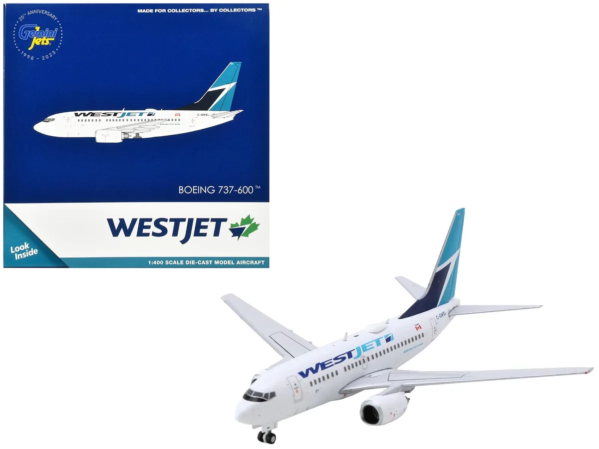 GeminiJets GeminiJets Boeing 737-600 Westjet Airlines C-GWSL 1/400 Diecast Airplane — product photo