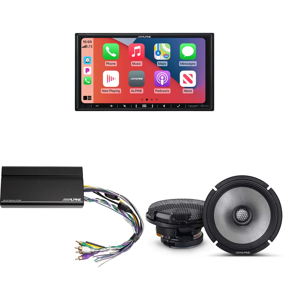 Alpine Alpine iLX-407 7" Receiver with R2-S65 6.5" Speakers and KTA-450 Power Pack — product photo