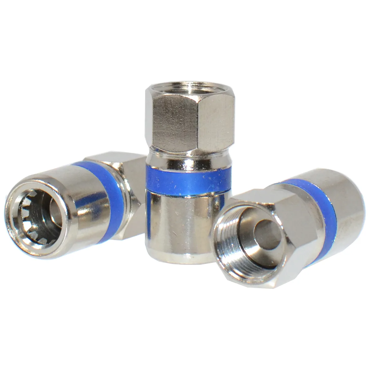 Logico Logico RG6 Dual Shield F-Type Compression Connector Blue 50 Pack — product photo