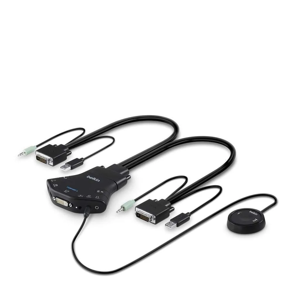 Belkin Belkin F1DN102F-3 Secure 2-port Flip DVI-D KVM switch PP 3.0 — product photo