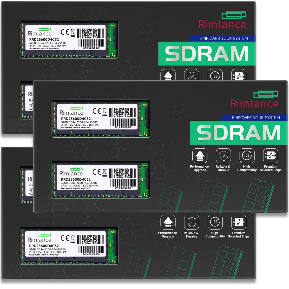 RIMLANCE RIMLANCE RRD25600D4C6K384 384GB (6x64GB) DDR4 3200MHz ECC Registered RDIMM Server RAM — product photo