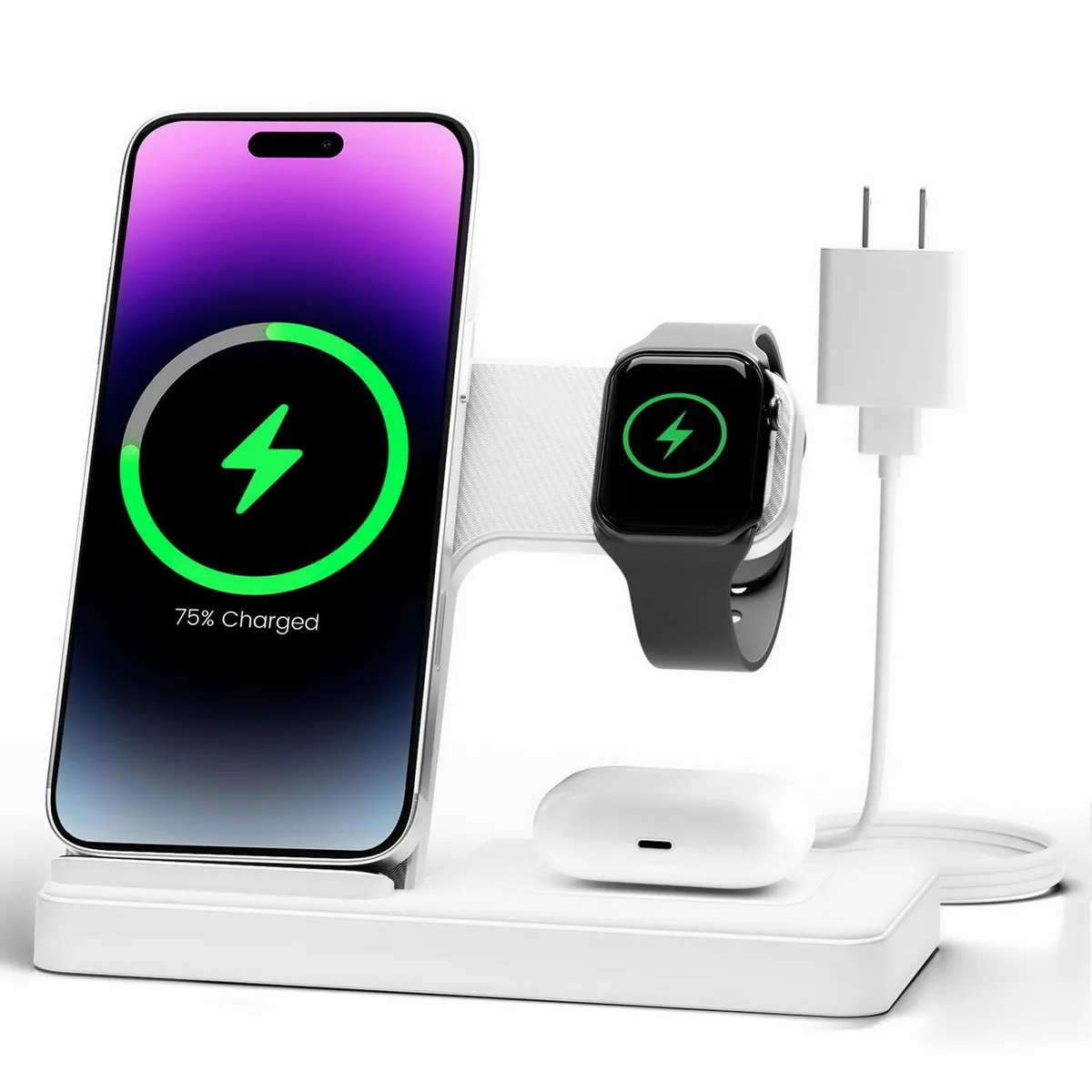KEHIPI KEHIPI W336 3-in-1 Wireless Charger White — product photo
