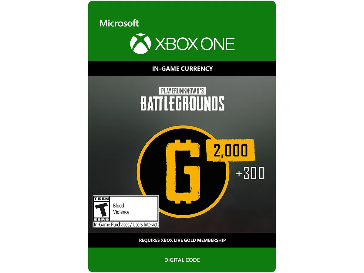 Microsoft Microsoft 7LM-00023 PUBG 2300 G-Coin Xbox One downloadable game — product photo