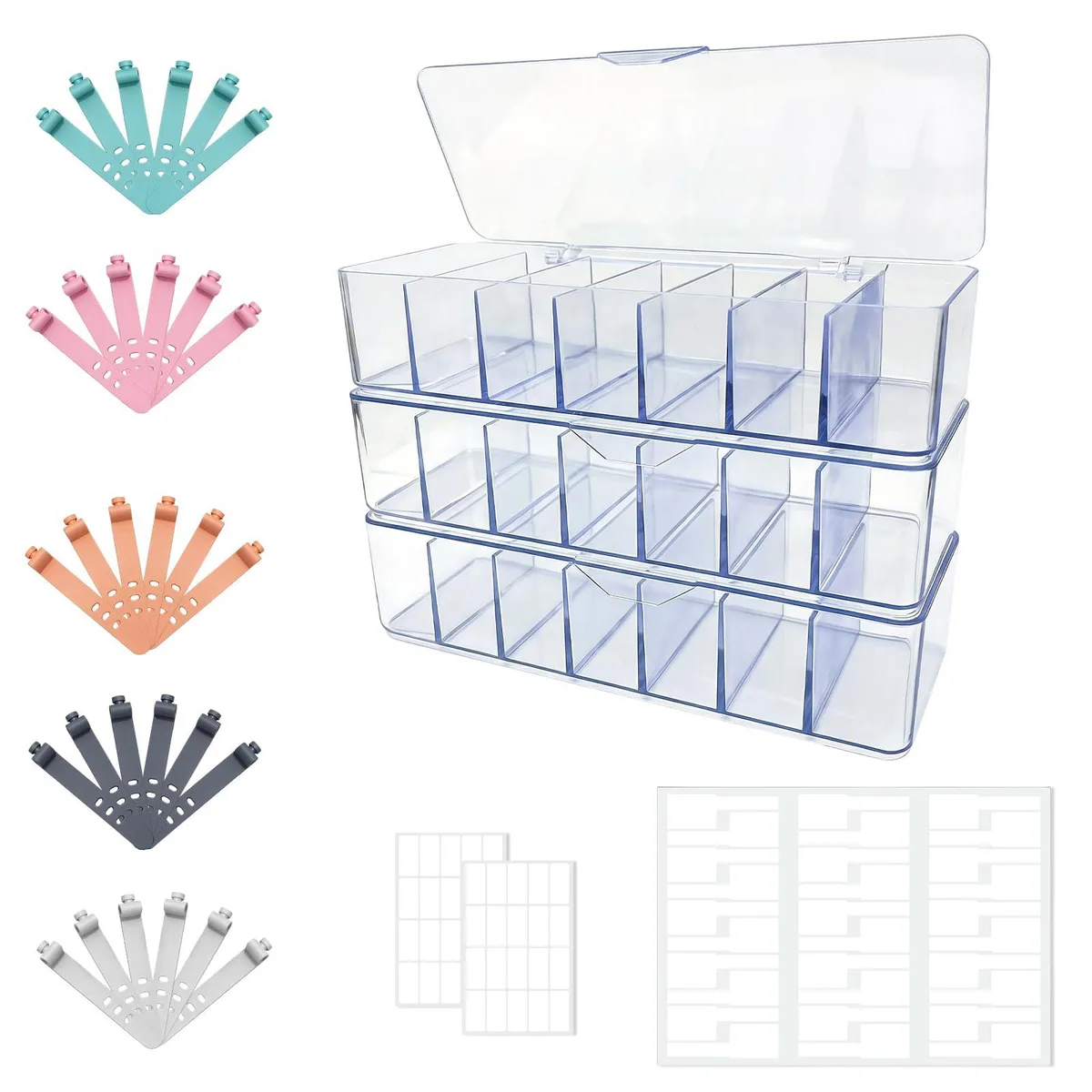 3 Pack Cable Organizer Box with Silicone Straps — product photo
