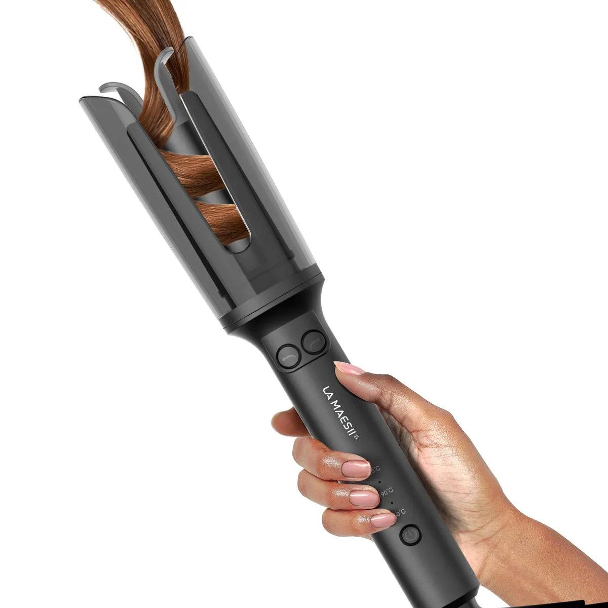  La Maesii Automatic Rotating Curling Iron 1 inch Gray — product photo