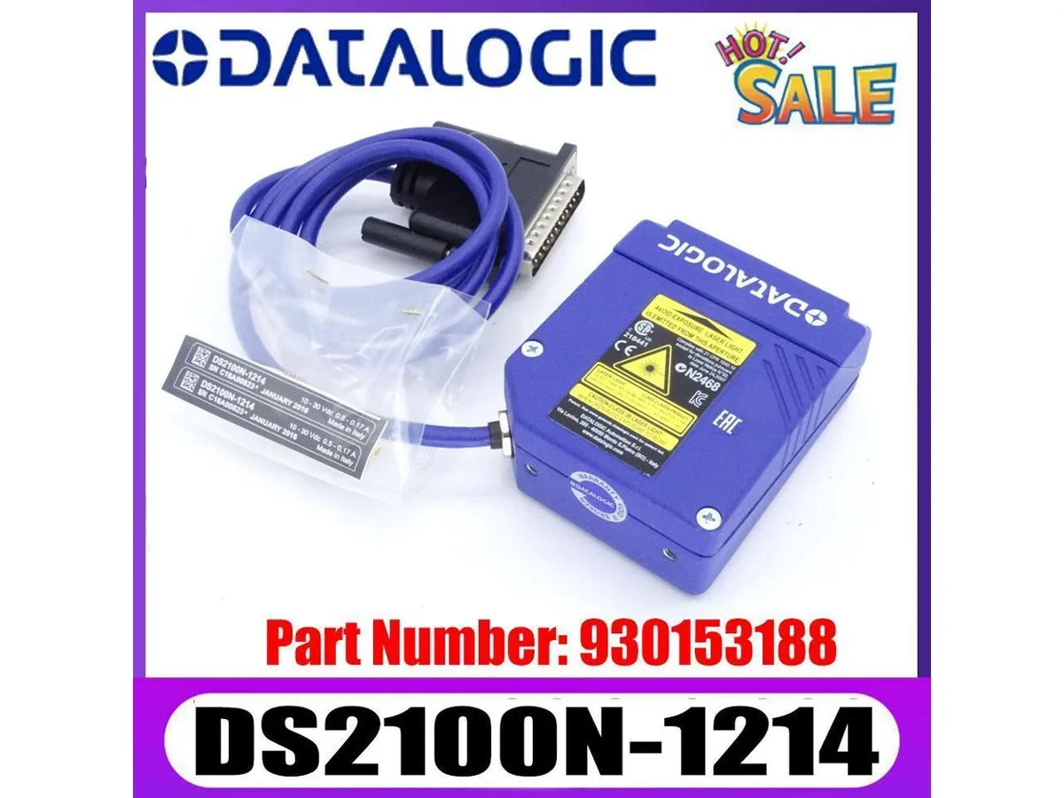 Compact Datalogic DS2100N-1214 laser barcode scanner with USB cable