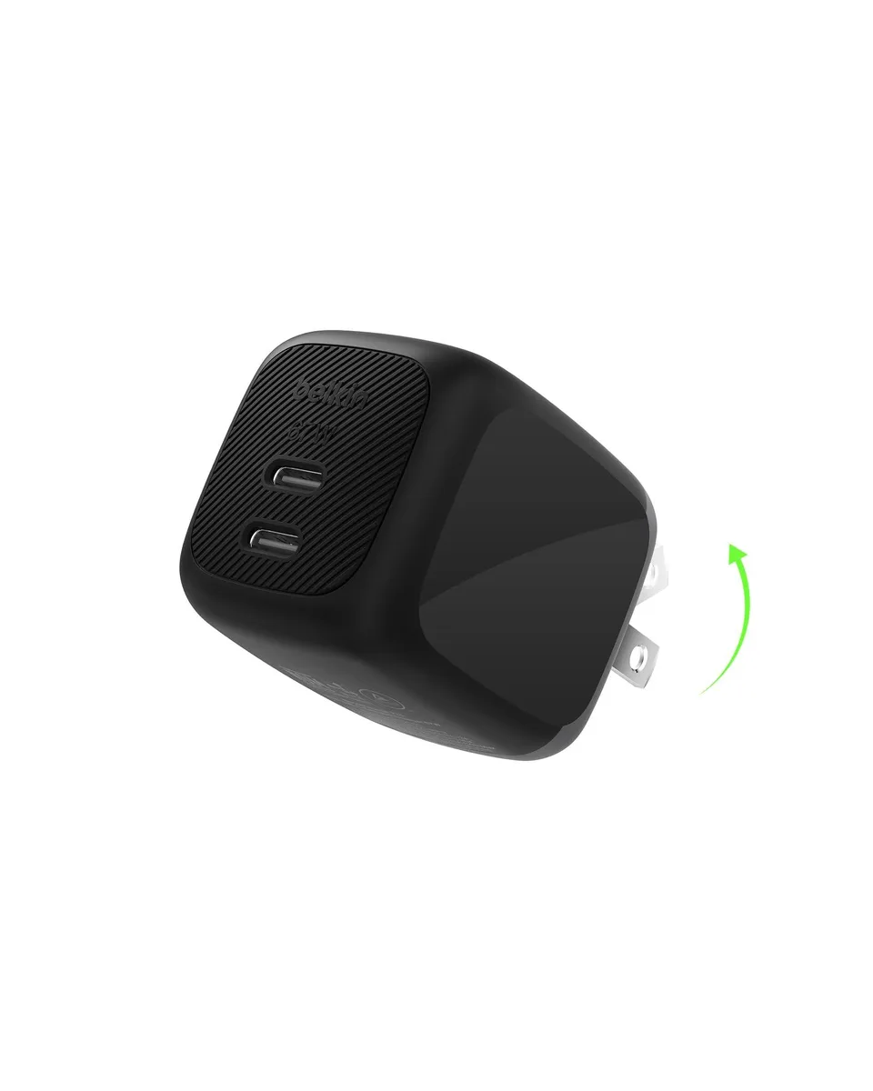  Belkin BBC035tt 67W 2-Port USB-C GaN Charger Black — product photo