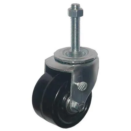 Black 3 inch phenolic swivel stem caster with zinc plated steel frame