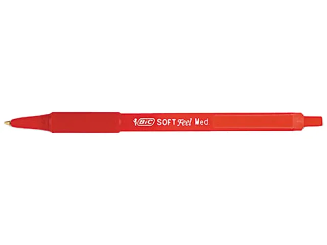BIC BIC SCSM11RD Soft Feel Retractable Ballpoint Pen Red Ink Medium 1.0 mm Dozen — product photo