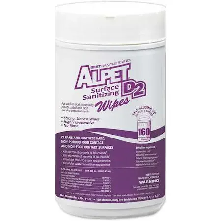 Best Sanitizers, Inc. Best Sanitizers, Inc. ALPET SSW0002 Sanitizing Wipes 160 ct — product photo