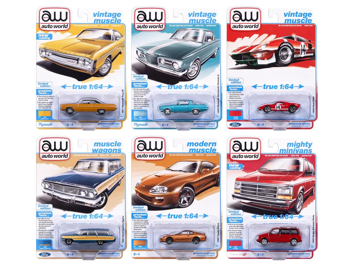auto world Auto World 2025 Release 3 Set A 1/64 Diecast 6-Piece Hobby Collectible — product photo