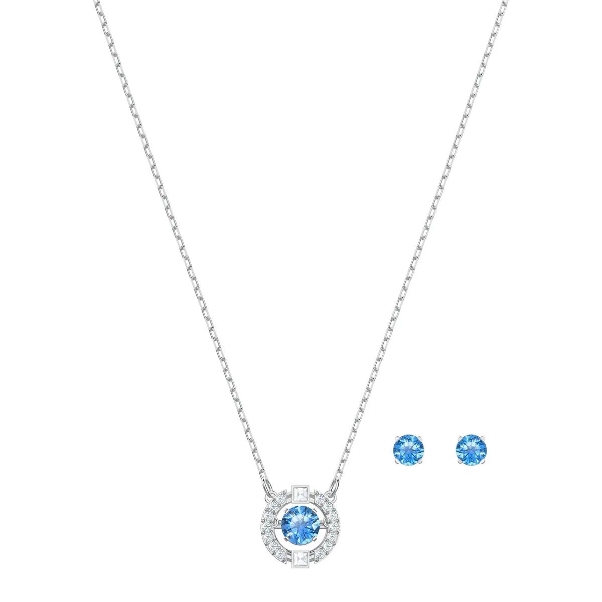 Swarovski Swarovski Sparkling Dance Set Round Cut Blue Rhodium Plated Pendant — product photo