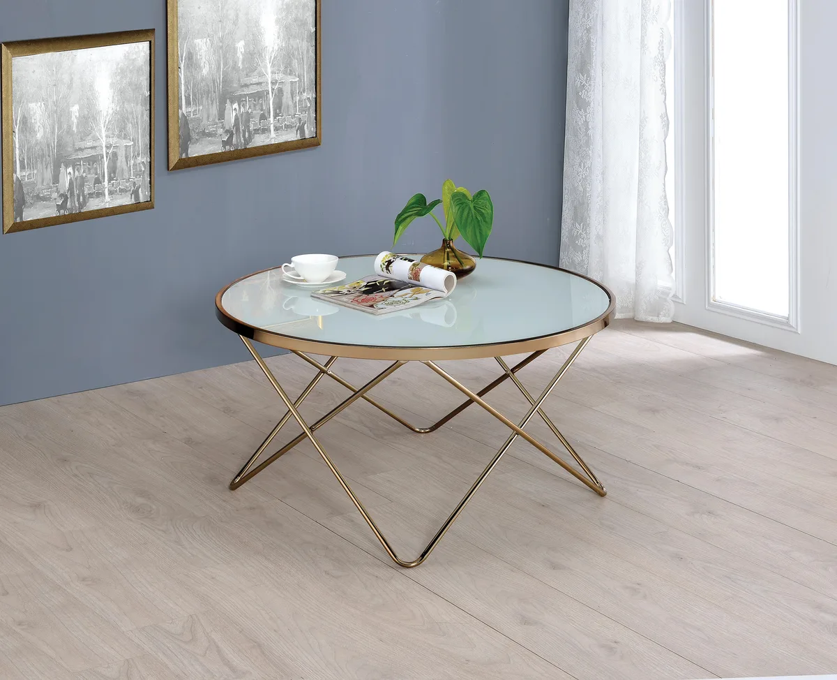 tuphen tuphen Valora Frosted Glass Champagne Occasional Table — product photo