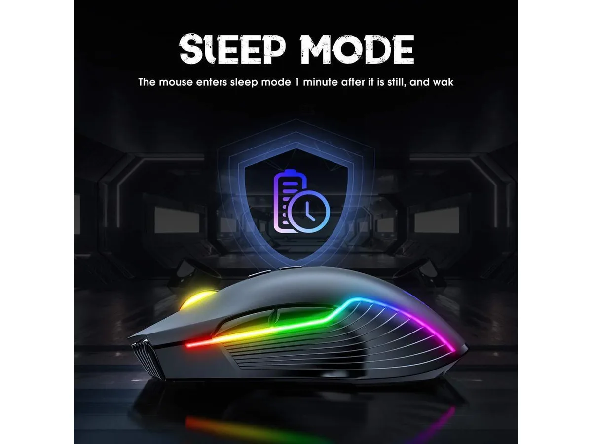 KEHIPI KEHIPI RGB Wireless Gaming Mouse 2.4G 3600 DPI 700mAh Black — product photo