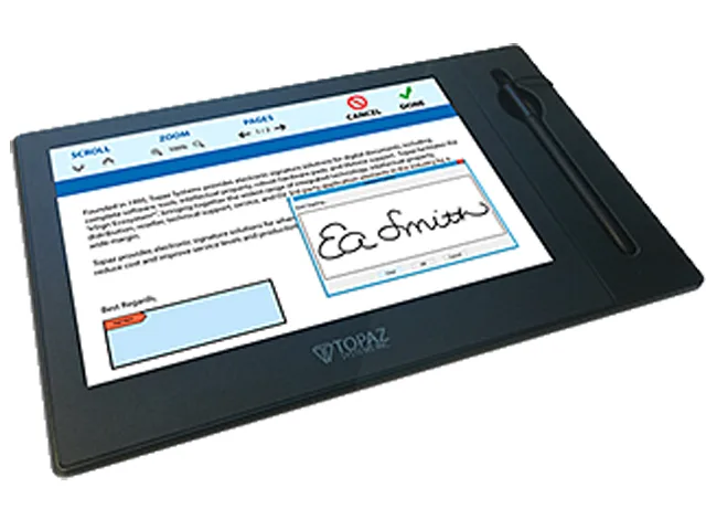 Topaz Systems, Inc Topaz Systems, Inc TD-LBK101VA-USB-R GemView 10 signature pad 10.1 — product photo