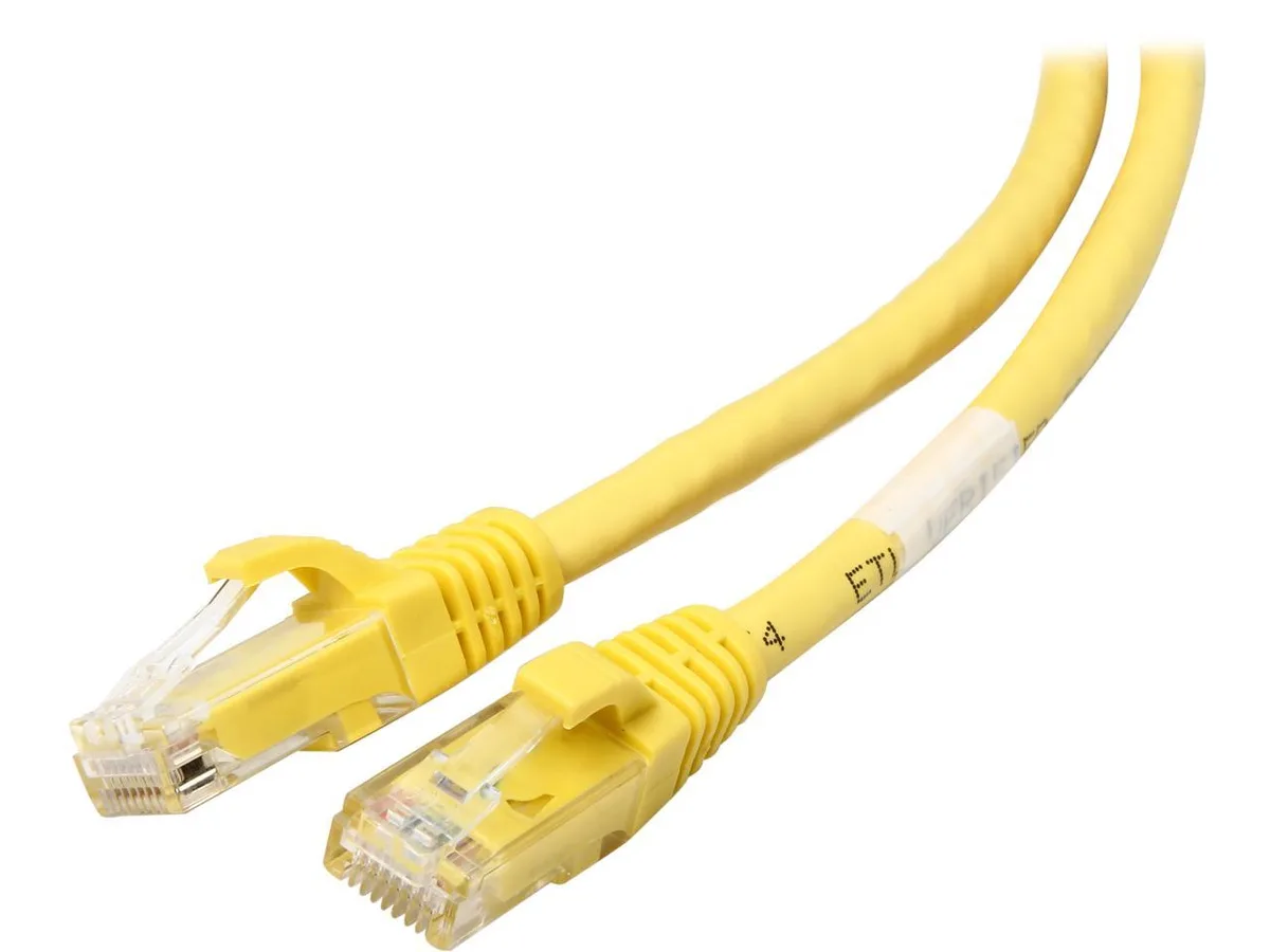 sakose sakose 27192 7ft Cat6 550 MHz Snagless Patch Cable Yellow 2-pack — product photo