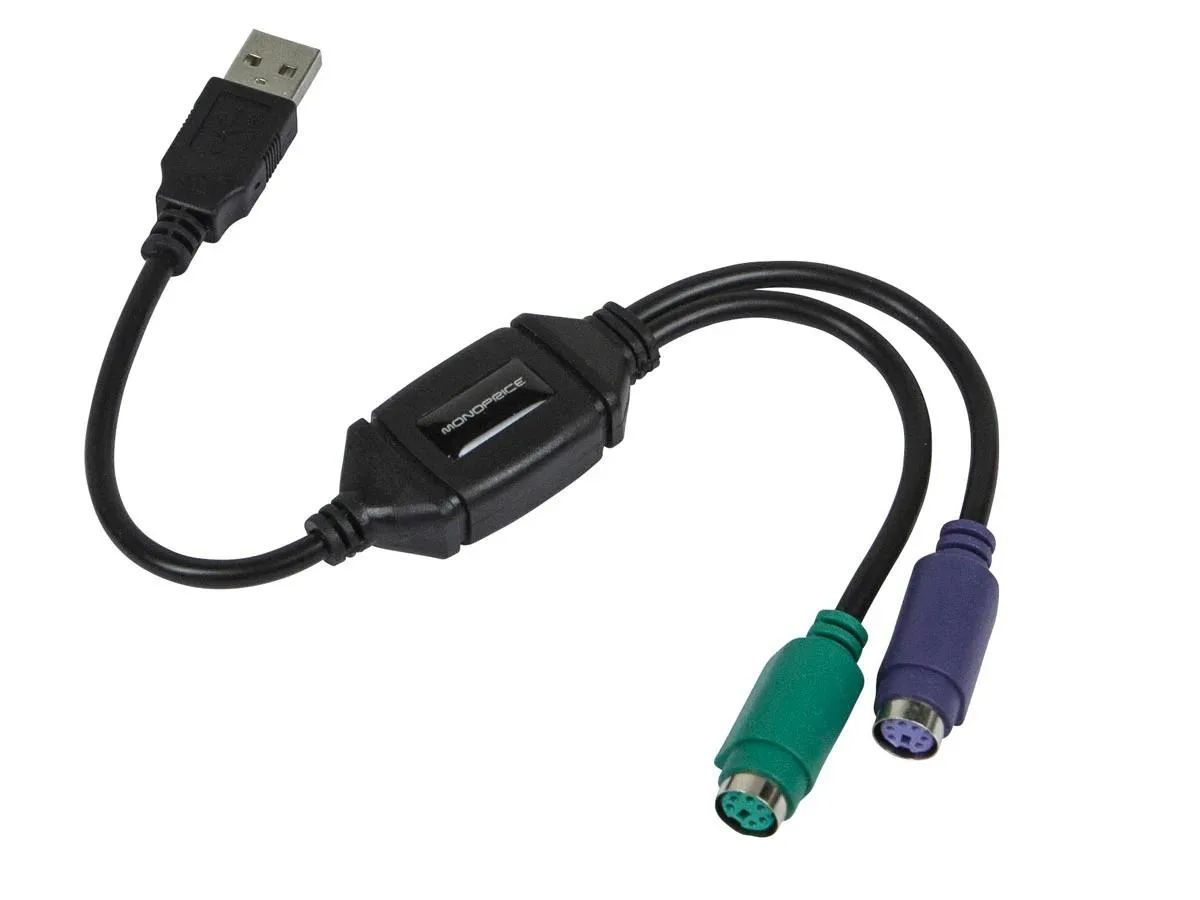 Monoprice Inc. Monoprice Inc. 10934 PS/2 Keyboard & Mouse to USB Adapter — product photo