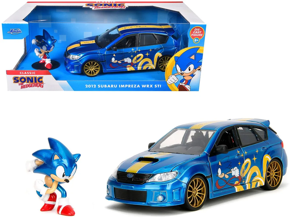 Jada Jada 2012 Subaru Impreza WRX STI Blue Metallic Sonic Figure 1/24 Diecast Hobby Collectible — product photo
