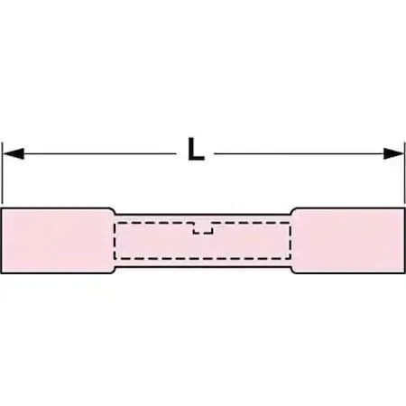 Pink heat-shrink butt splice connector 18 AWG 1.2 in long