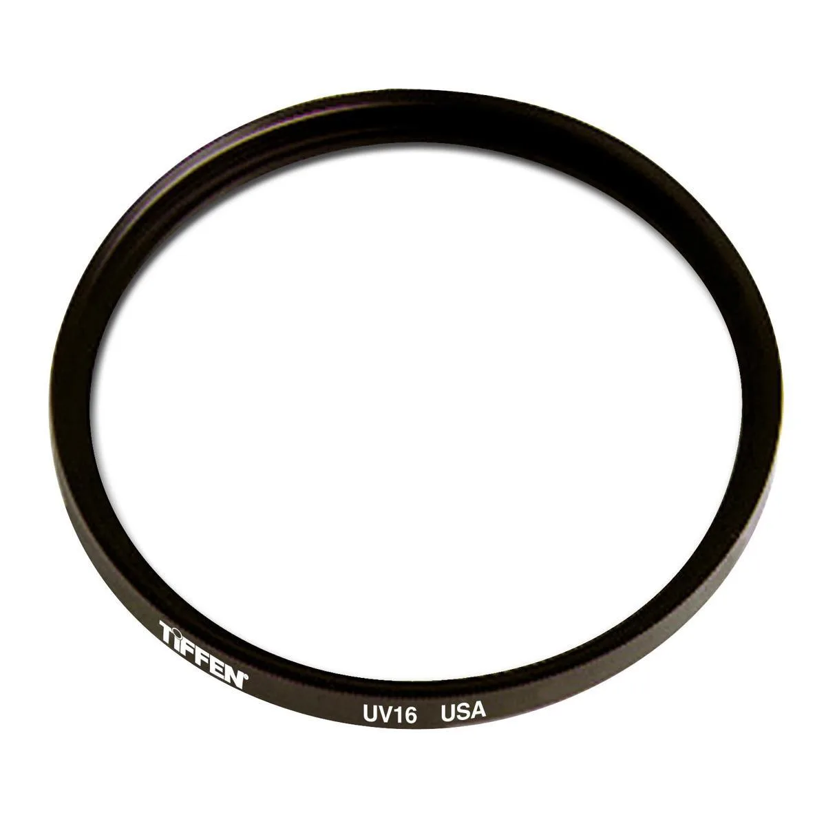 Clear round glass filter in thin metal ring 4.5 inch diameter