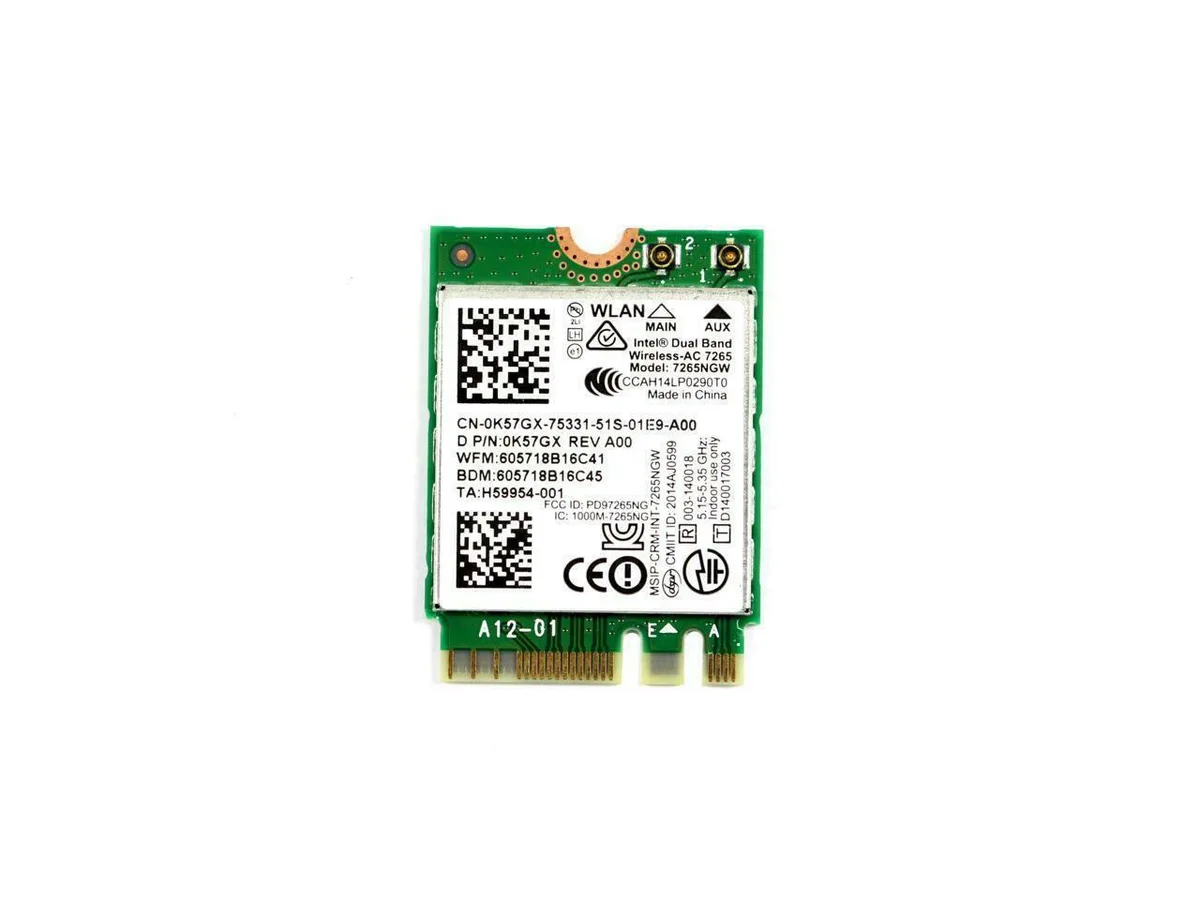 DELL DELL Intel Dual Band Wireless-AC 7265 M.2 K57GX WLAN 802.11ac Wireless Card — product photo