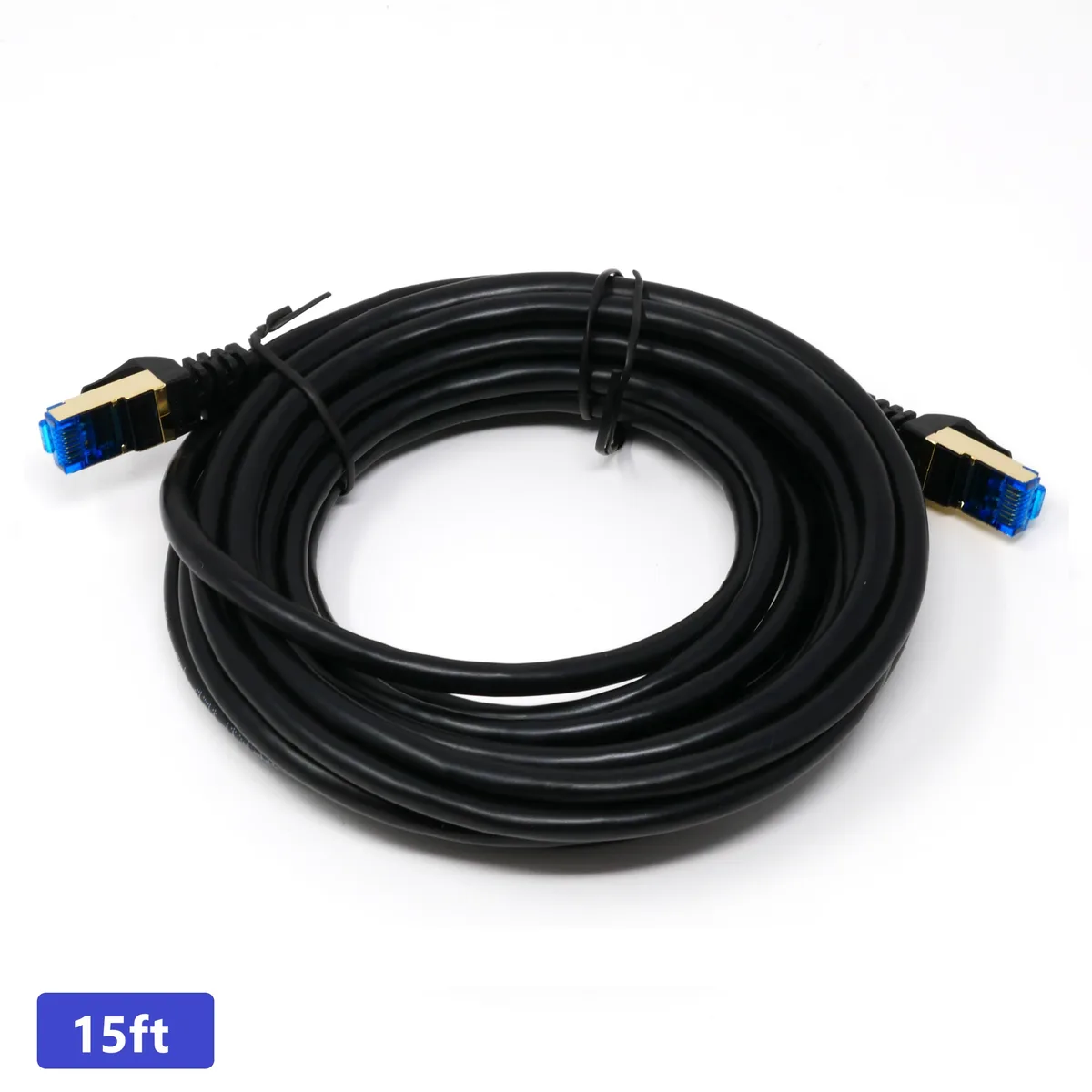 QualGear QualGear QG-CAT7R-1FT-BLK Cat 7 Ethernet Patch Cable 15 ft Black Round — product photo