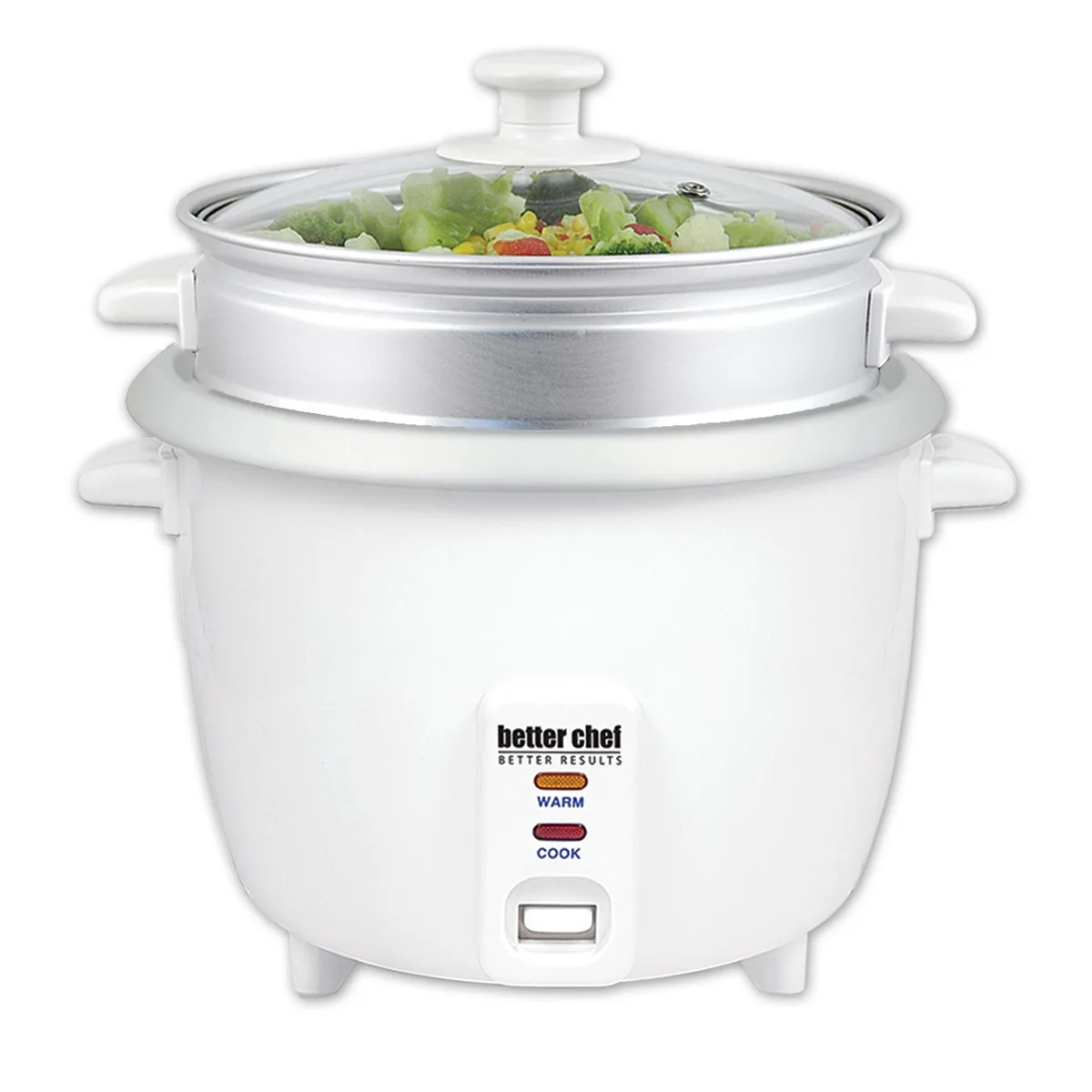 Better Chef Better Chef 10 Cup Rice Cooker with Steamer Attachment White — product photo