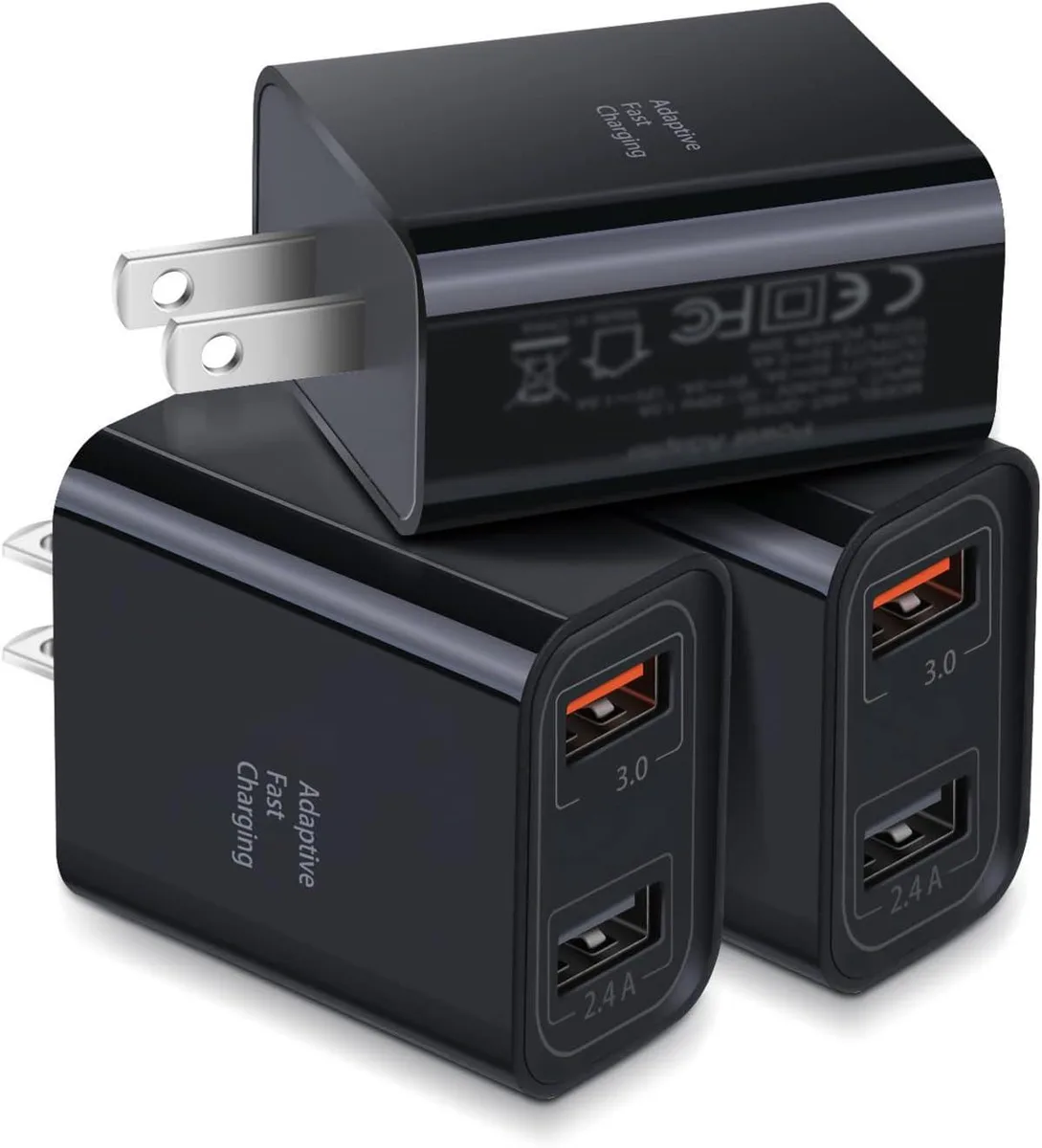 ONITOON ONITOON 30 W dual USB wall charger 3-pack black — product photo