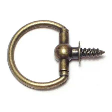 Five antique brass round decorative rings in a pack