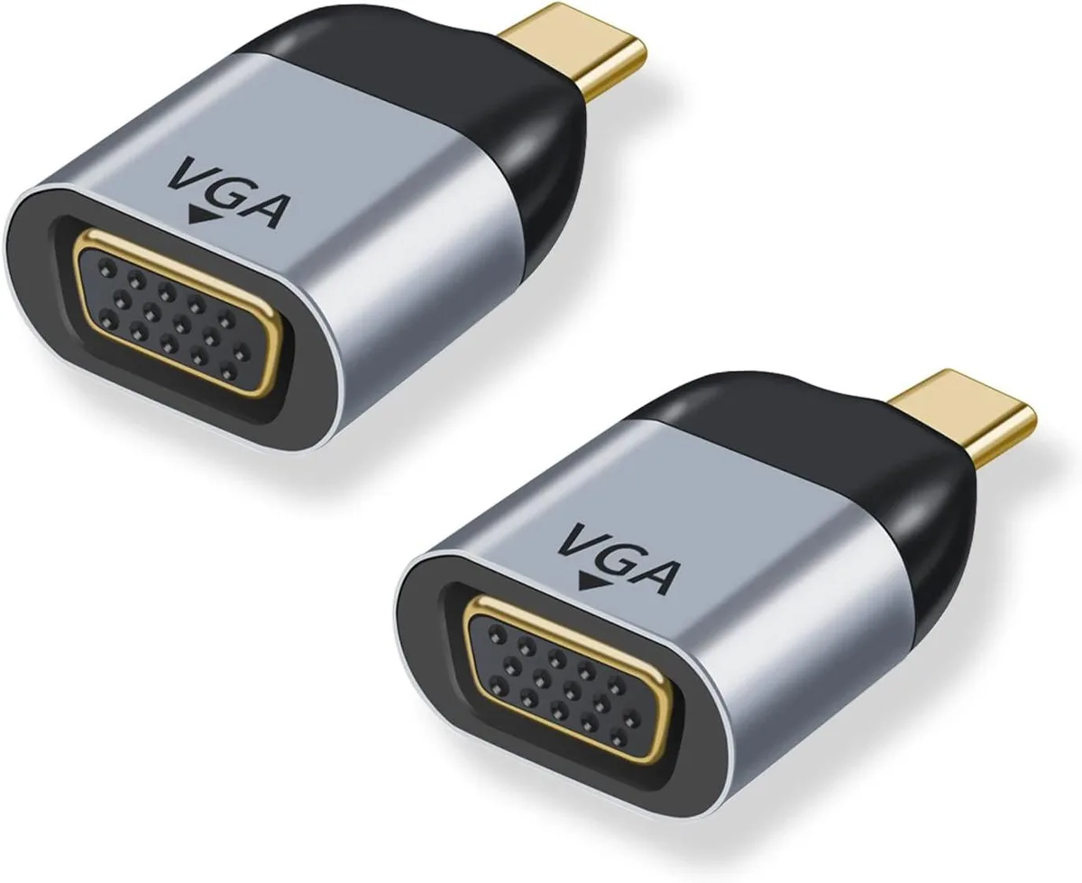 Corn Electronics Corn Electronics USB C to VGA Adapter 2 Pack 1080P 60Hz Gray — product photo
