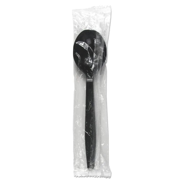 Boardwalk Boardwalk BWKSSHWPPBIW Heavyweight Wrapped Polypropylene Soup Spoon Black 1000 Carton — toote foto