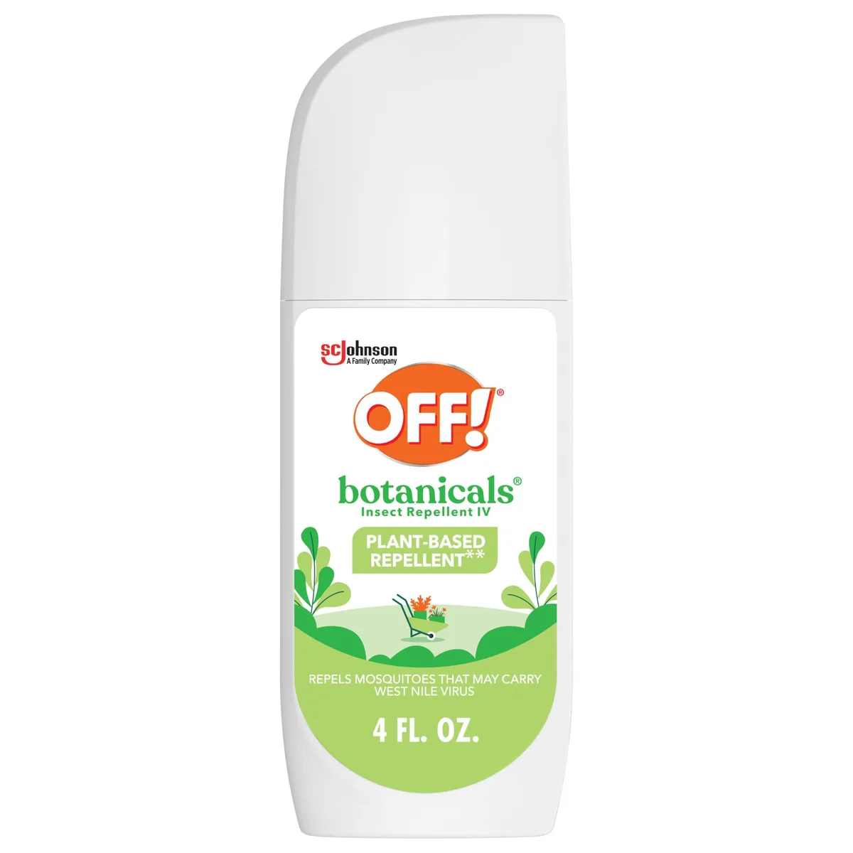 Small white pump-spray bottle with green label, 4 oz