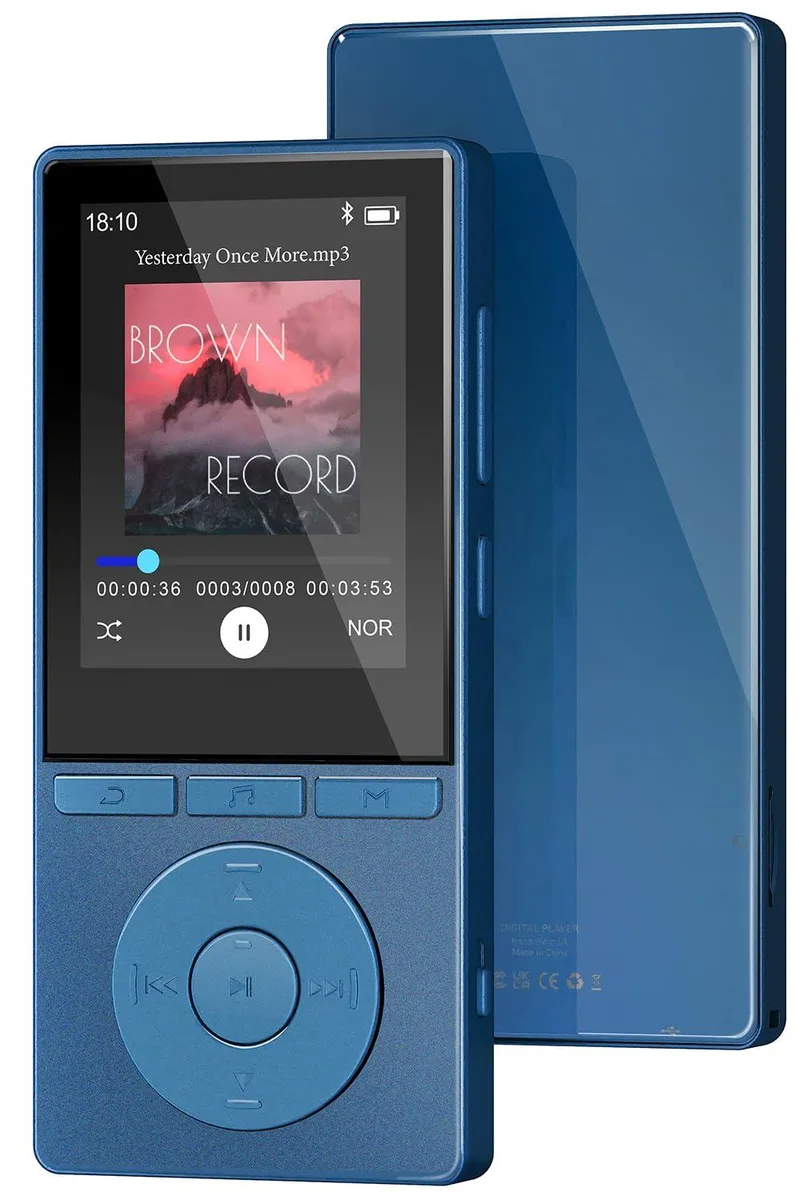  Aiandcc M6 64GB MP3 Player Blue Bluetooth 5.3 2.4" Color Screen — product photo