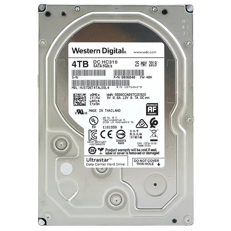Western Digital Western Digital Ultrastar DC HC310 HUS726T4TALE6L4 4TB 7200 RPM SATA 6.0Gb/s 3.5" internal hard drive — product photo
