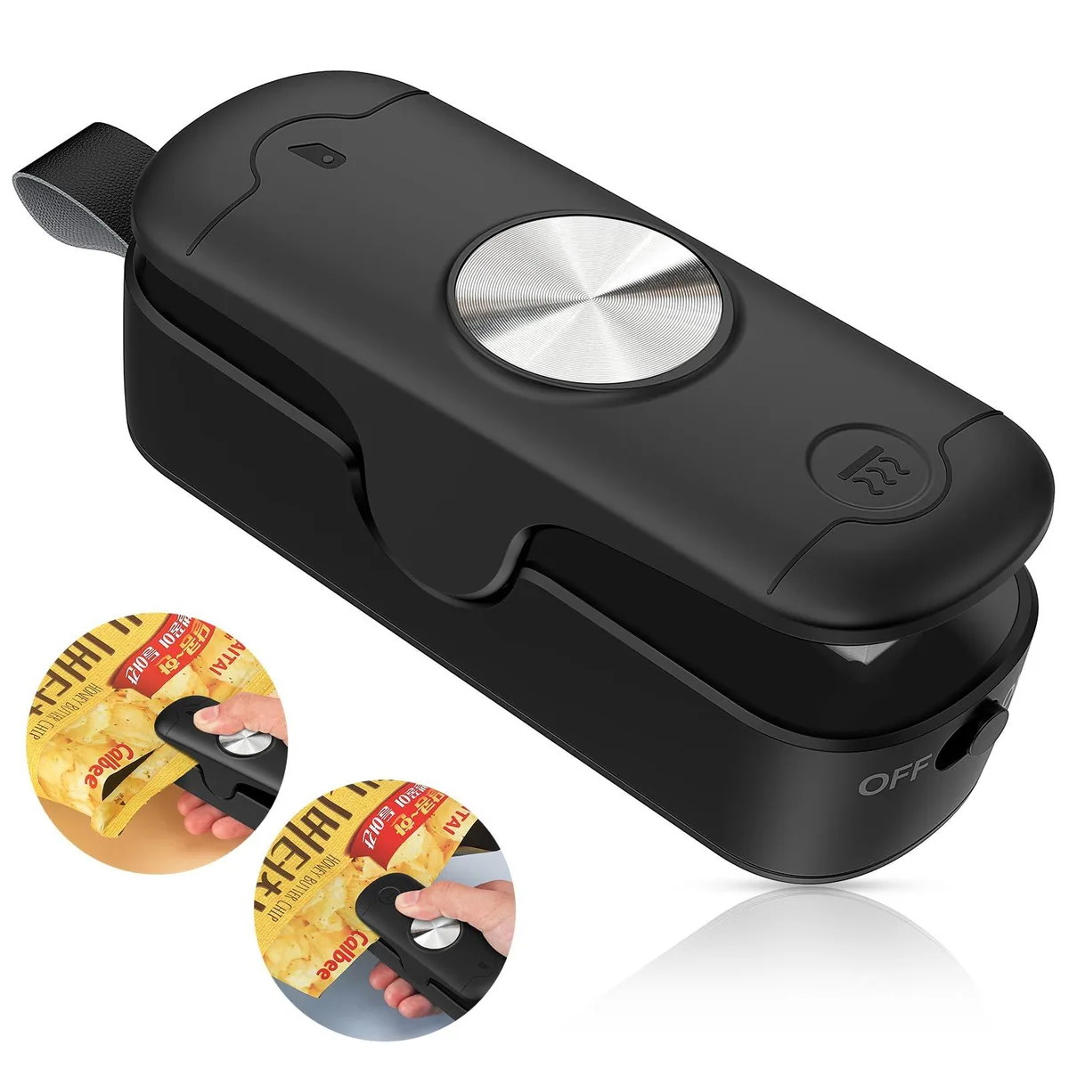 FoodSaver FKJ03 vacuum sealer, 2-in-1 heat seal and cutter, battery powered — product photo