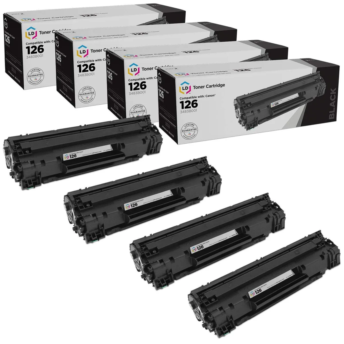 Canon Canon 126 CRG-126 3483B001 Black Toner Cartridge 4-Pack — product photo