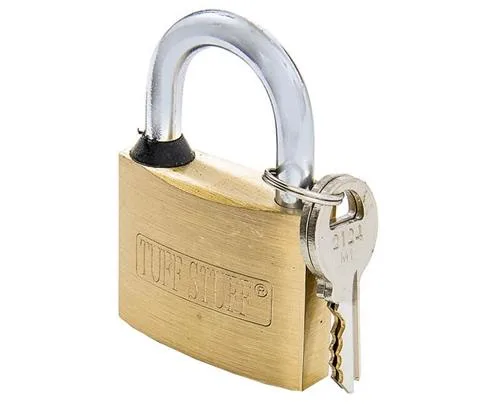 Tuff Stuff 3175 solid brass padlock bright brass finish