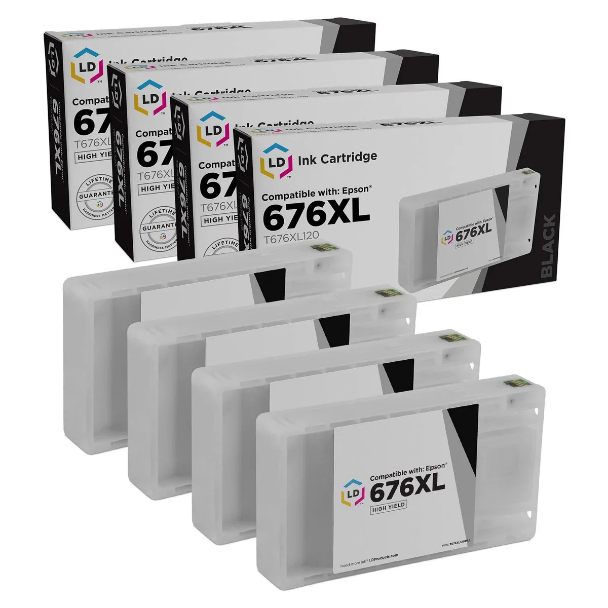 LD Products LD Products Epson 676XL T676XL120 Black Ink Cartridge 4-Pack 2400 Pages — product photo